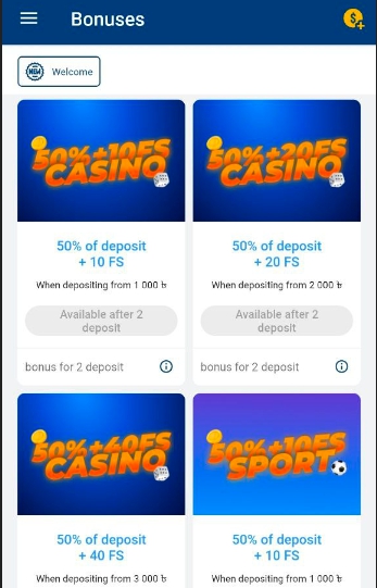 Bonuses for deposit at MostBet casino