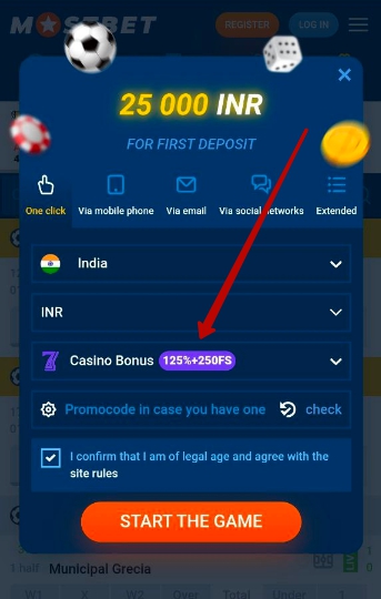 Bonuses for MostBet casino