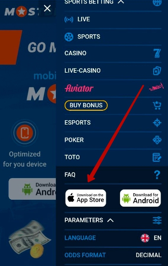 Mostbet download for iOS